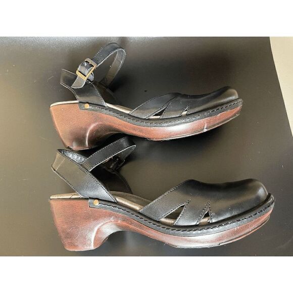 Nurture Black Sandals Wooden Block Heel Women's US Size 8 - Picture 4 of 10